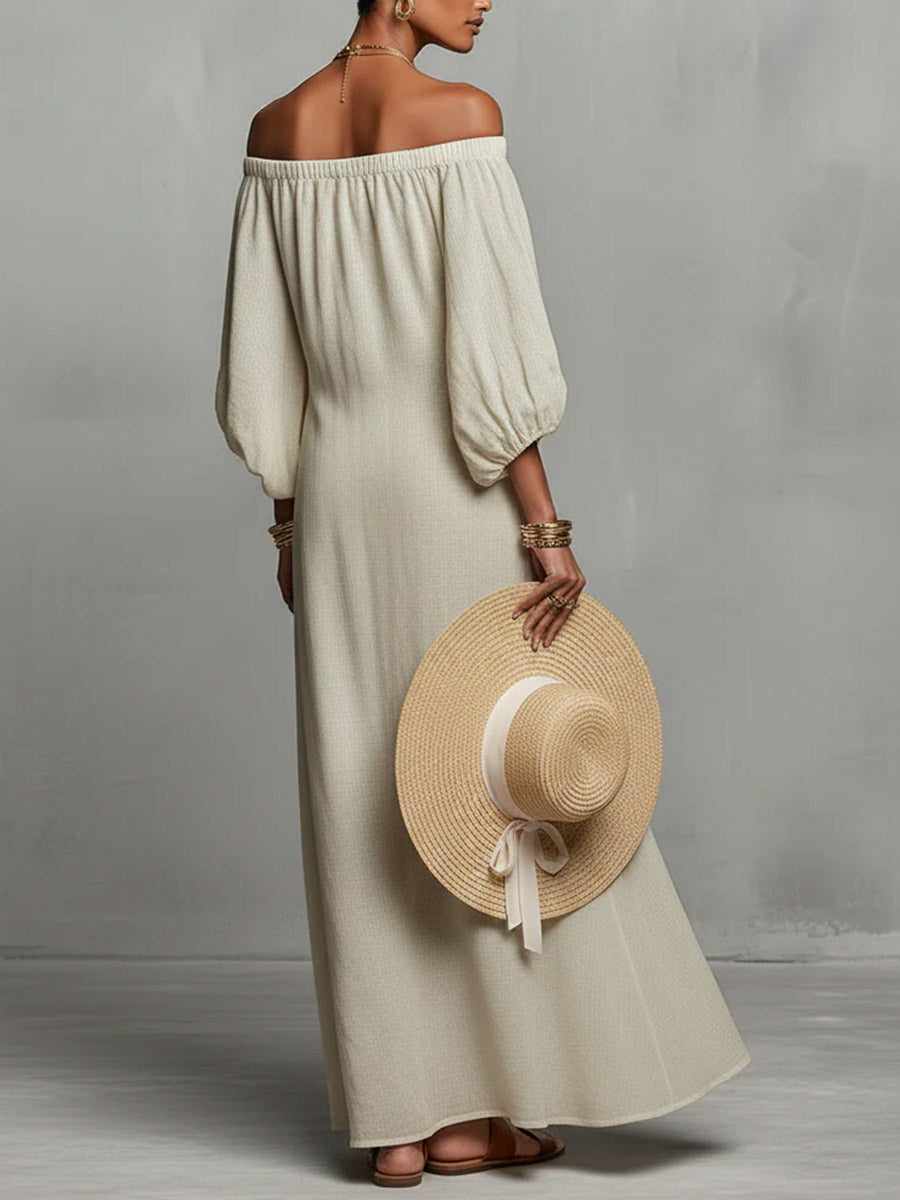 📦📦LAST DAY SAVE 49% ⏰Women's Round Neck Long Sleeve Casual Loose Linen Dress