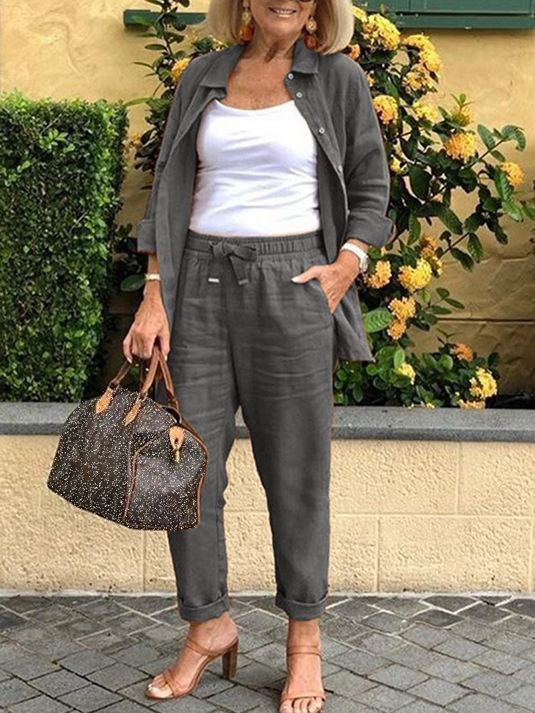 📦📦LAST DAY SAVE 49% ⏰Solid Cotton Linen Women Suits  Casual