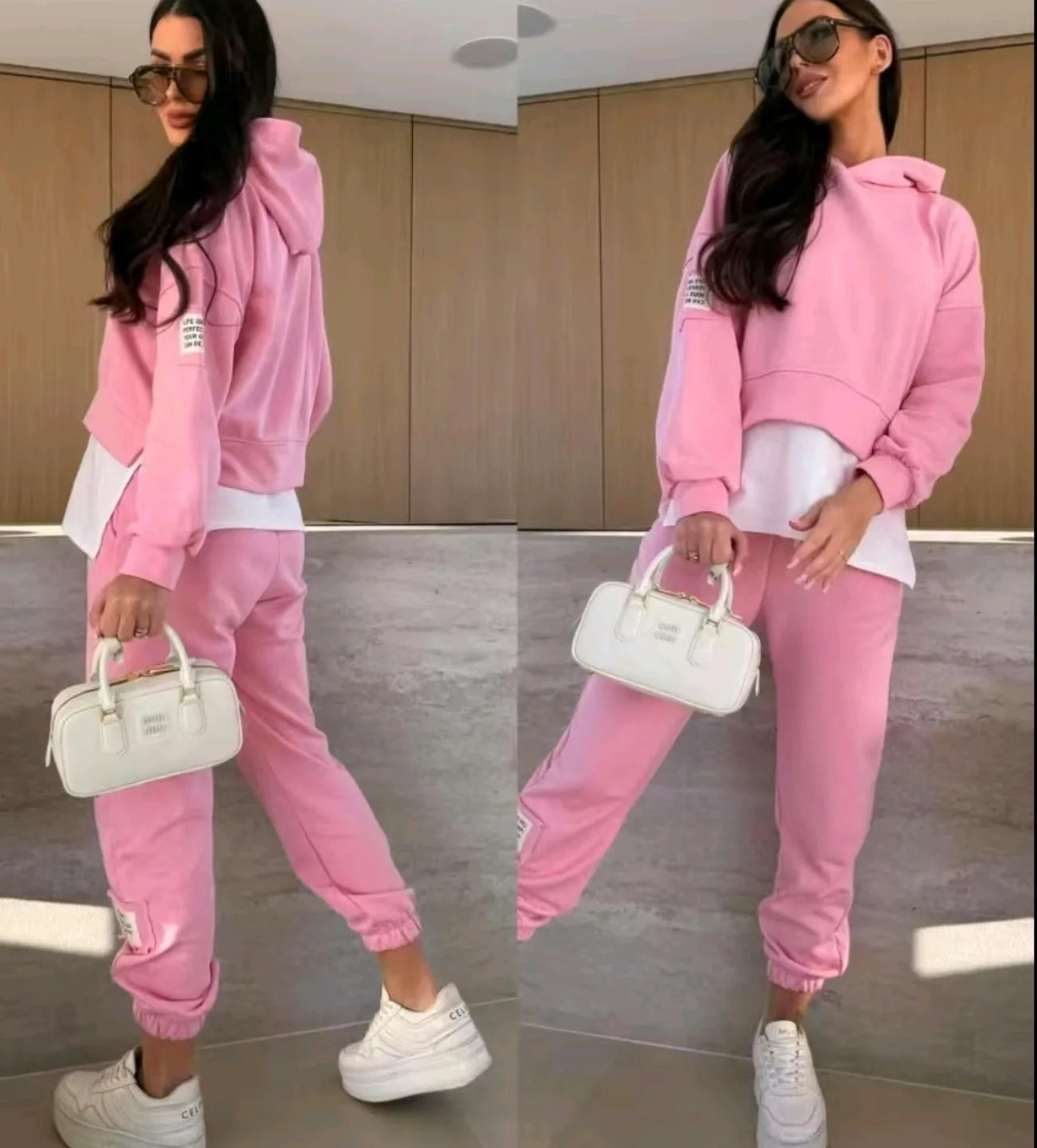 🎈🎈Women's Hooded Patchwork Casual Sweatshirt Suit