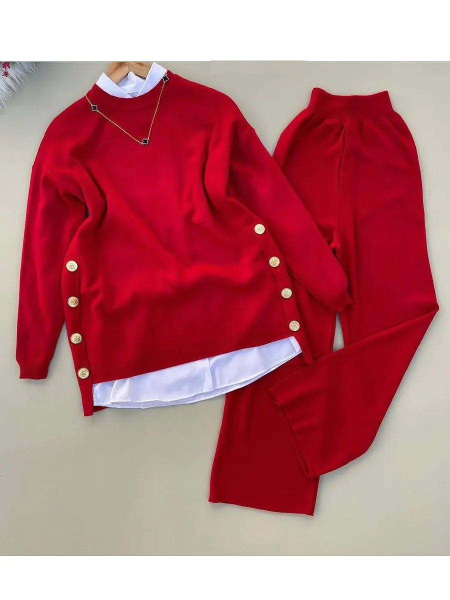 ✨✨Buy 2 Pcs Free Shipping - Women's Comfortable Pullover Sweater and Pants Two-piece Set