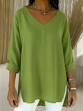 🌷🌷Women's Spring And Summer Casual V-neck Linen And Cotton Top