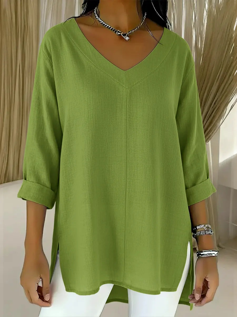 🌷🌷Women's Spring And Summer Casual V-neck Linen And Cotton Top