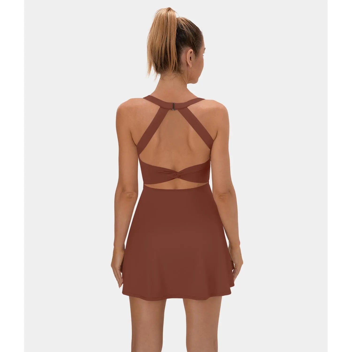 ✨✨Backless Sleeveless Criss Cross Active Spring Dresses for Women, Dresses with pockets for Yoga Workout Running, Women's Sports & Outdoor Clothing