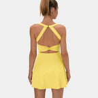 ✨✨Backless Sleeveless Criss Cross Active Spring Dresses for Women, Dresses with pockets for Yoga Workout Running, Women's Sports & Outdoor Clothing