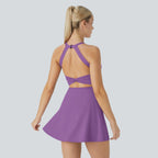 ✨✨Backless Sleeveless Criss Cross Active Spring Dresses for Women, Dresses with pockets for Yoga Workout Running, Women's Sports & Outdoor Clothing