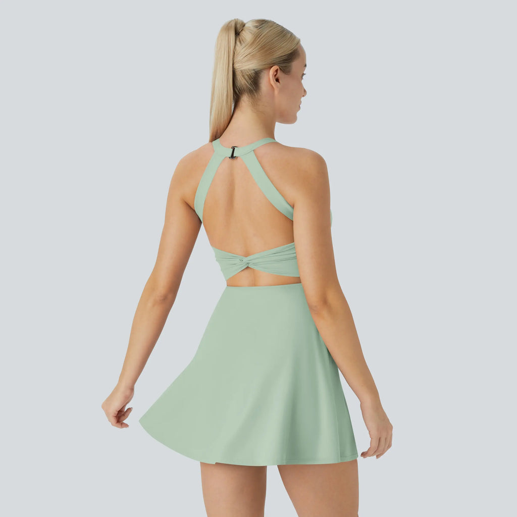 ✨✨Backless Sleeveless Criss Cross Active Spring Dresses for Women, Dresses with pockets for Yoga Workout Running, Women's Sports & Outdoor Clothing