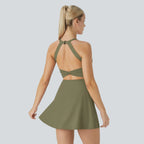 ✨✨Backless Sleeveless Criss Cross Active Spring Dresses for Women, Dresses with pockets for Yoga Workout Running, Women's Sports & Outdoor Clothing