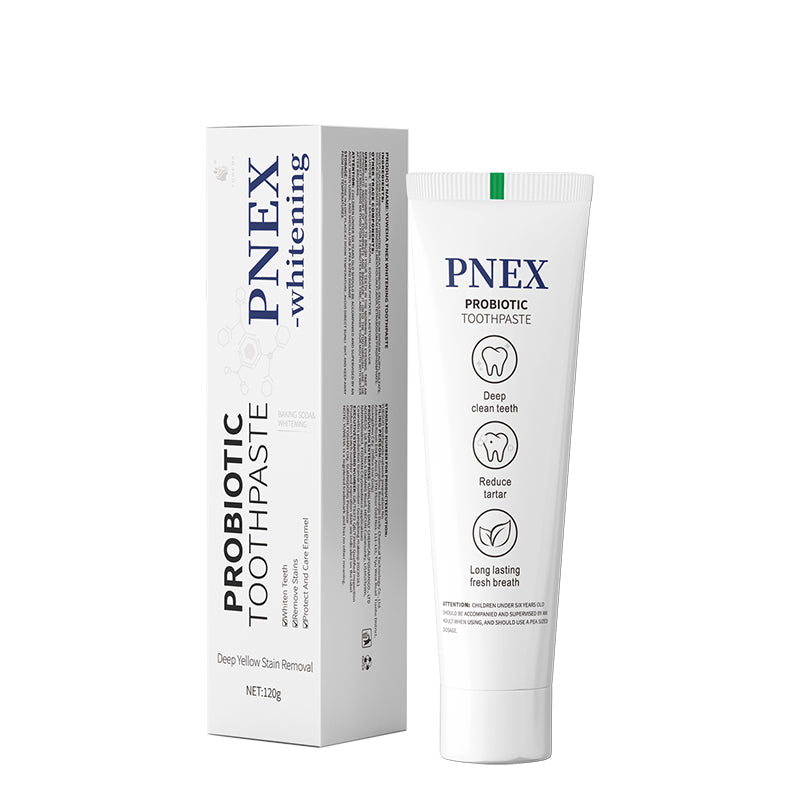 PNEX Probiotic Whitening Toothpaste: Yellow Stain Remover, Enamel Care, Long-Lasting Fresh Breath