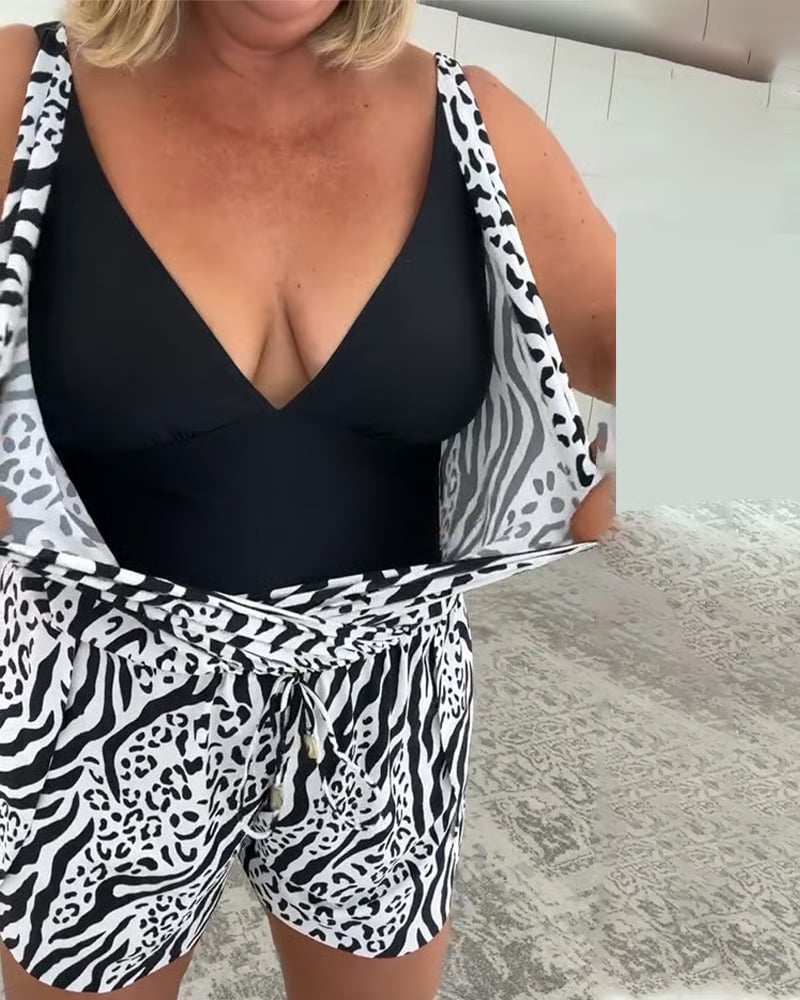 📦📦LAST DAY SAVE 49% ⏰Zebra Print Slim Fit Swimsuit