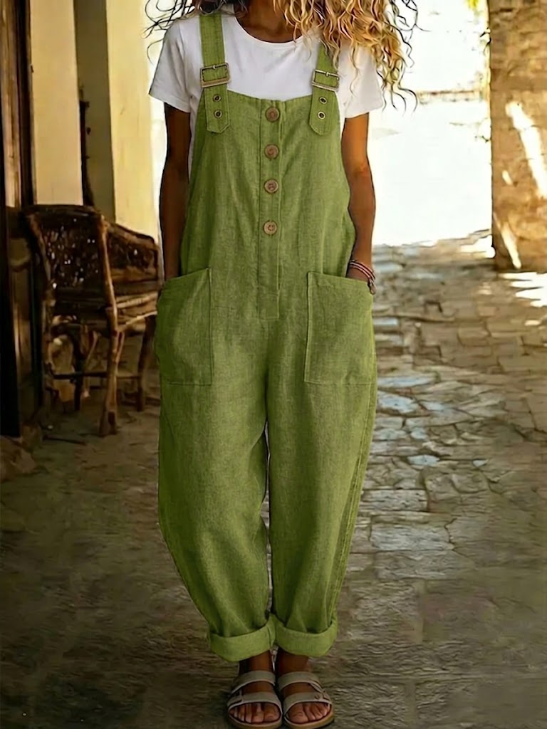 📦📦LAST DAY SAVE 49% ⏰Casual Linen And Cotton Jumpsuit With Adjustable Straps