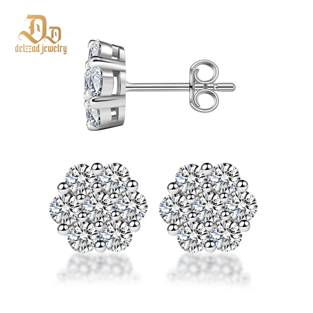 💎💎IcyBloom Floral Shine Stud Earrings 925S & VVS Moissanite