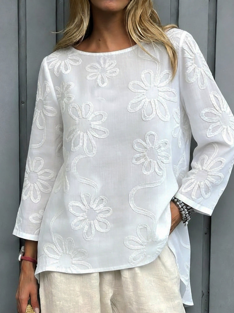 📦📦LAST DAY SAVE 49% ⏰Casual Floral Embroidered 100% Cotton Shirt Top