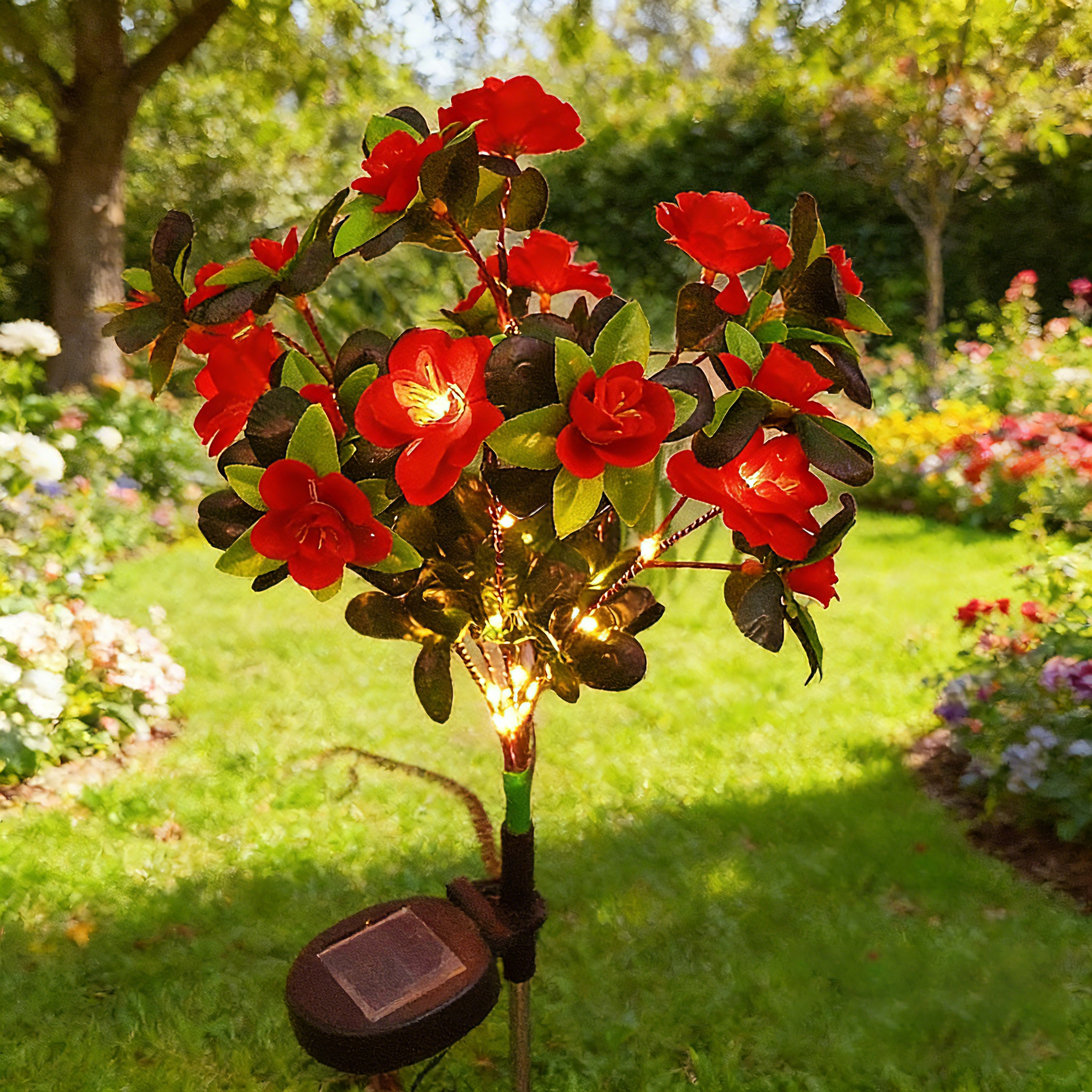 ✨✨Final Hours 65% OFF-LED Solar Rose Lights Outdoor Waterproof Garden Decor Lamp
