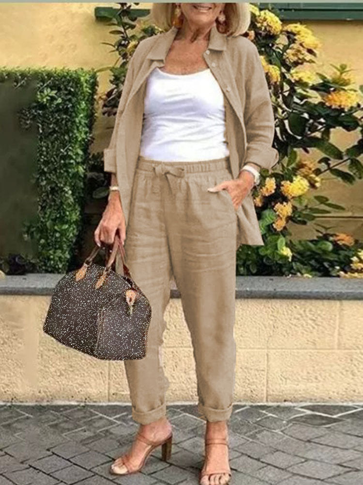 📦📦LAST DAY SAVE 49% ⏰Solid Cotton Linen Women Suits  Casual