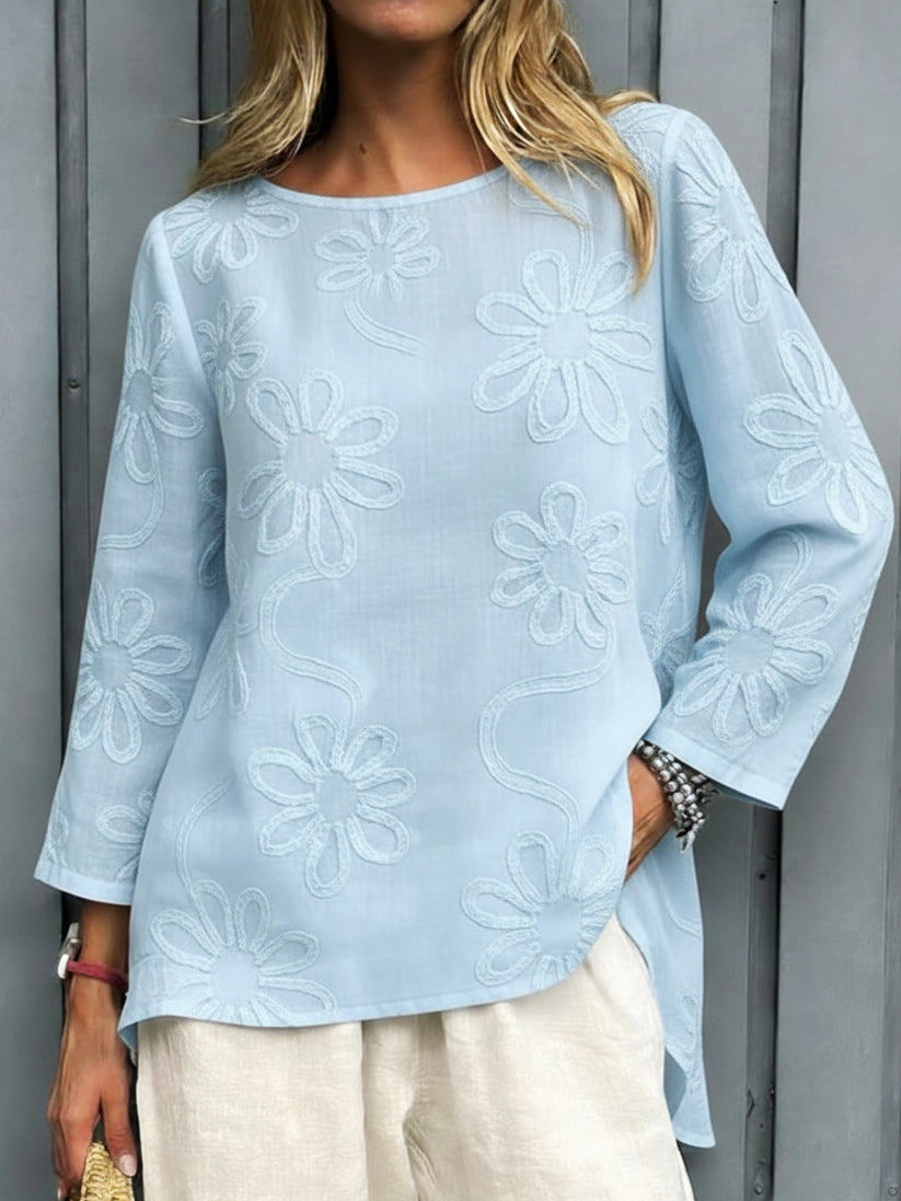 📦📦LAST DAY SAVE 49% ⏰Casual Floral Embroidered 100% Cotton Shirt Top