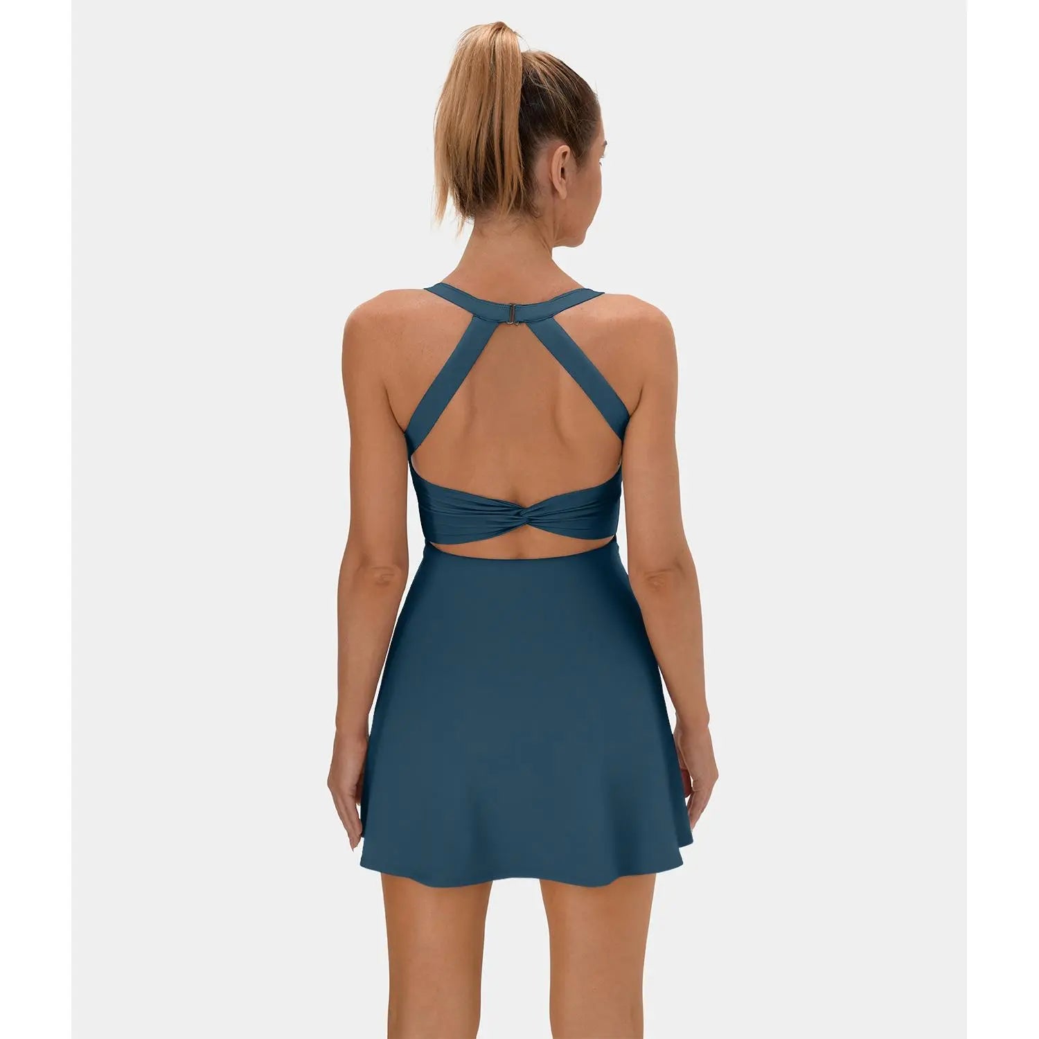 ✨✨Backless Sleeveless Criss Cross Active Spring Dresses for Women, Dresses with pockets for Yoga Workout Running, Women's Sports & Outdoor Clothing