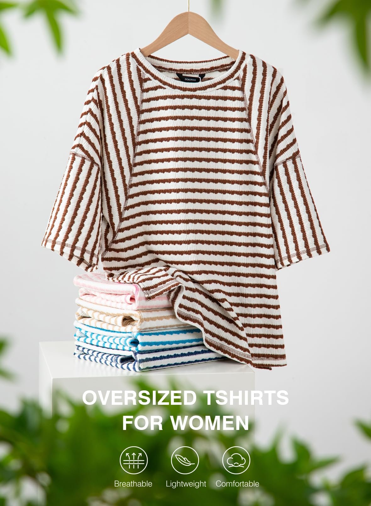 📦📦LAST DAY SAVE 49% ⏰Womens Summer Tops Oversized Tshirts for Women Striped Color Block Short Sleeve T Shirts Crewneck Casual Tee Blouses