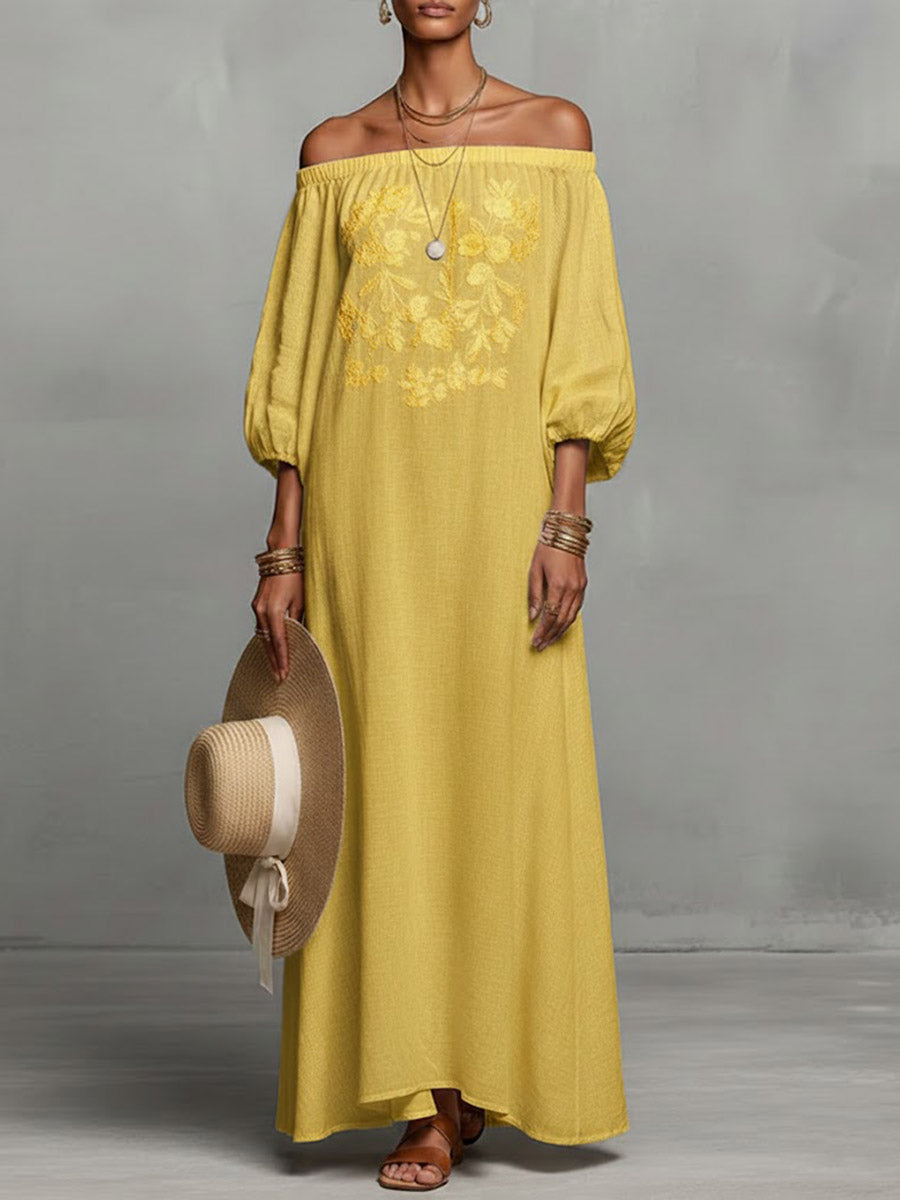 📦📦LAST DAY SAVE 49% ⏰Women's Round Neck Long Sleeve Casual Loose Linen Dress