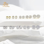💎💎IcyBloom Floral Shine Stud Earrings 925S & VVS Moissanite