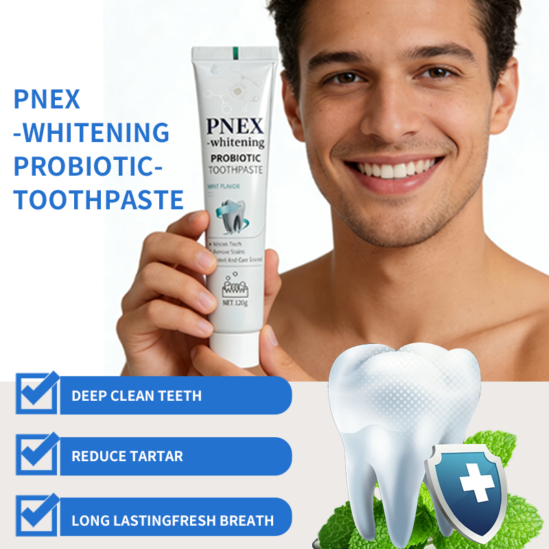 PNEX Probiotic Whitening Toothpaste: Yellow Stain Remover, Enamel Care, Long-Lasting Fresh Breath
