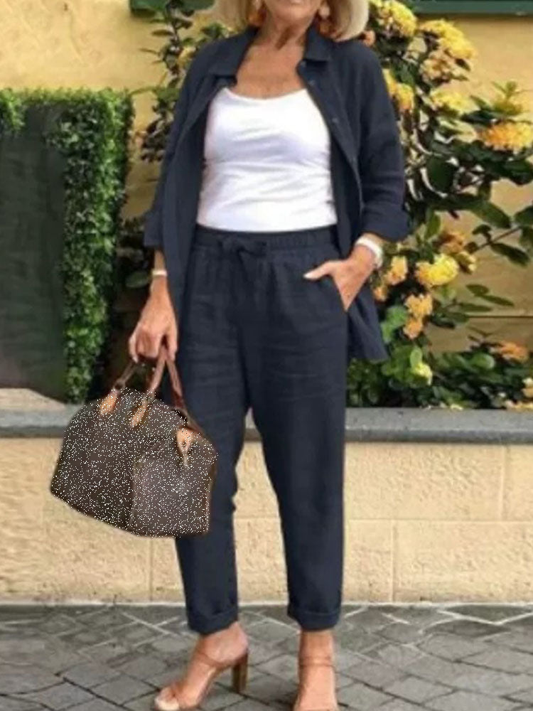📦📦LAST DAY SAVE 49% ⏰Solid Cotton Linen Women Suits  Casual