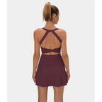 ✨✨Backless Sleeveless Criss Cross Active Spring Dresses for Women, Dresses with pockets for Yoga Workout Running, Women's Sports & Outdoor Clothing