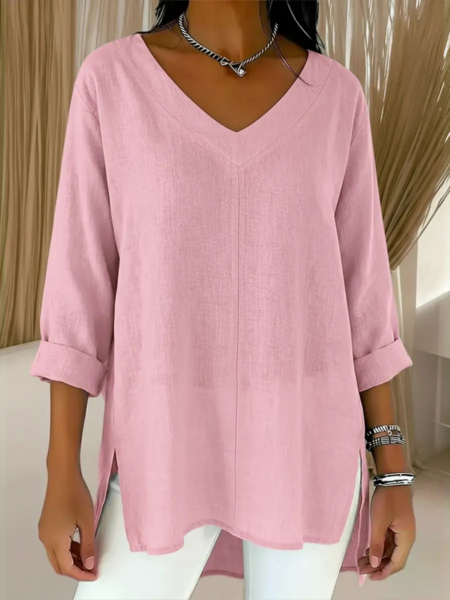 🌷🌷Women's Spring And Summer Casual V-neck Linen And Cotton Top