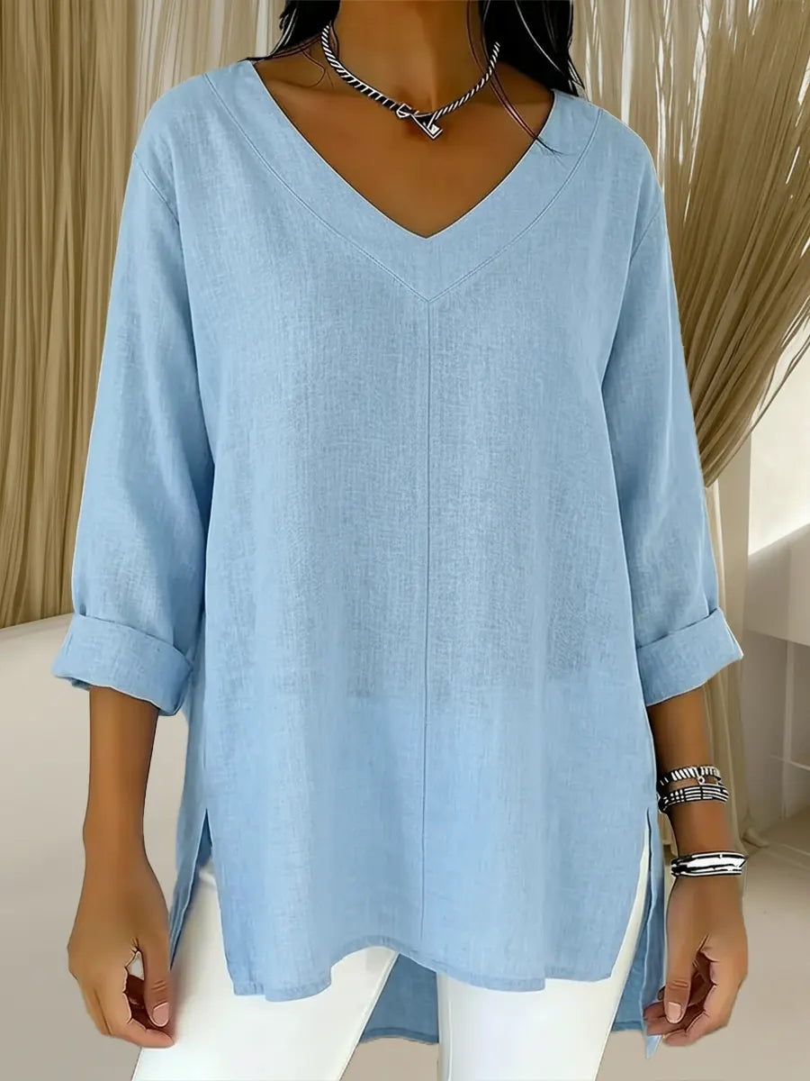 🌷🌷Women's Spring And Summer Casual V-neck Linen And Cotton Top