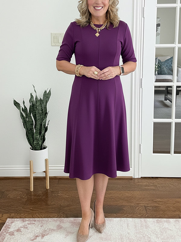 📦📦LAST DAY SAVE 49% ⏰ Crew Neck Vertical Striped Elegant Dress