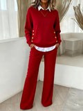 ✨✨Buy 2 Pcs Free Shipping - Women's Comfortable Pullover Sweater and Pants Two-piece Set