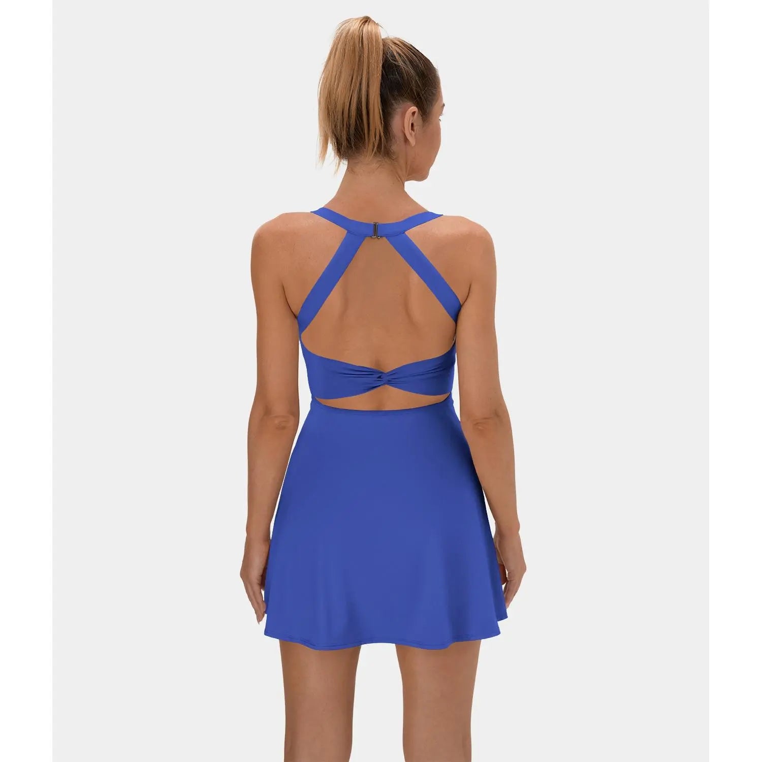 ✨✨Backless Sleeveless Criss Cross Active Spring Dresses for Women, Dresses with pockets for Yoga Workout Running, Women's Sports & Outdoor Clothing