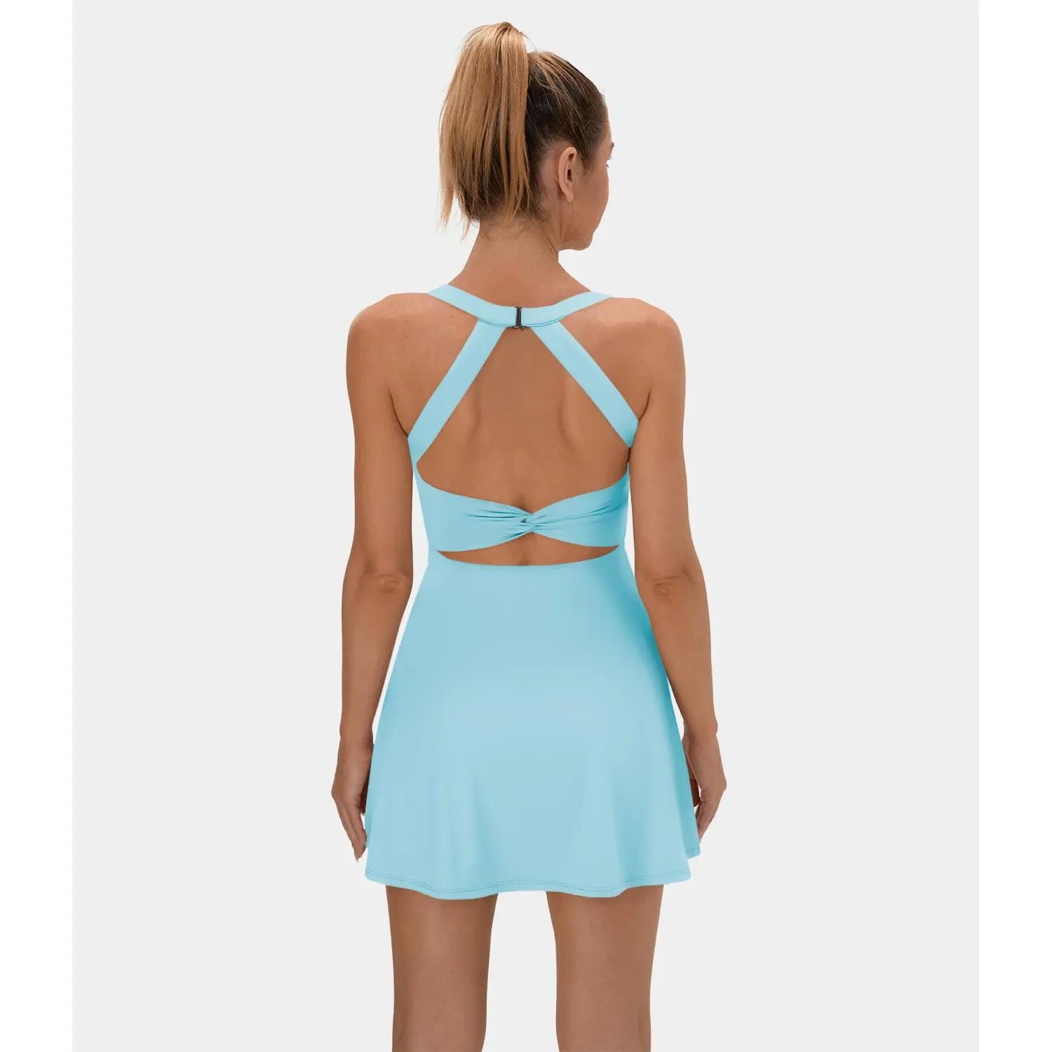 ✨✨Backless Sleeveless Criss Cross Active Spring Dresses for Women, Dresses with pockets for Yoga Workout Running, Women's Sports & Outdoor Clothing