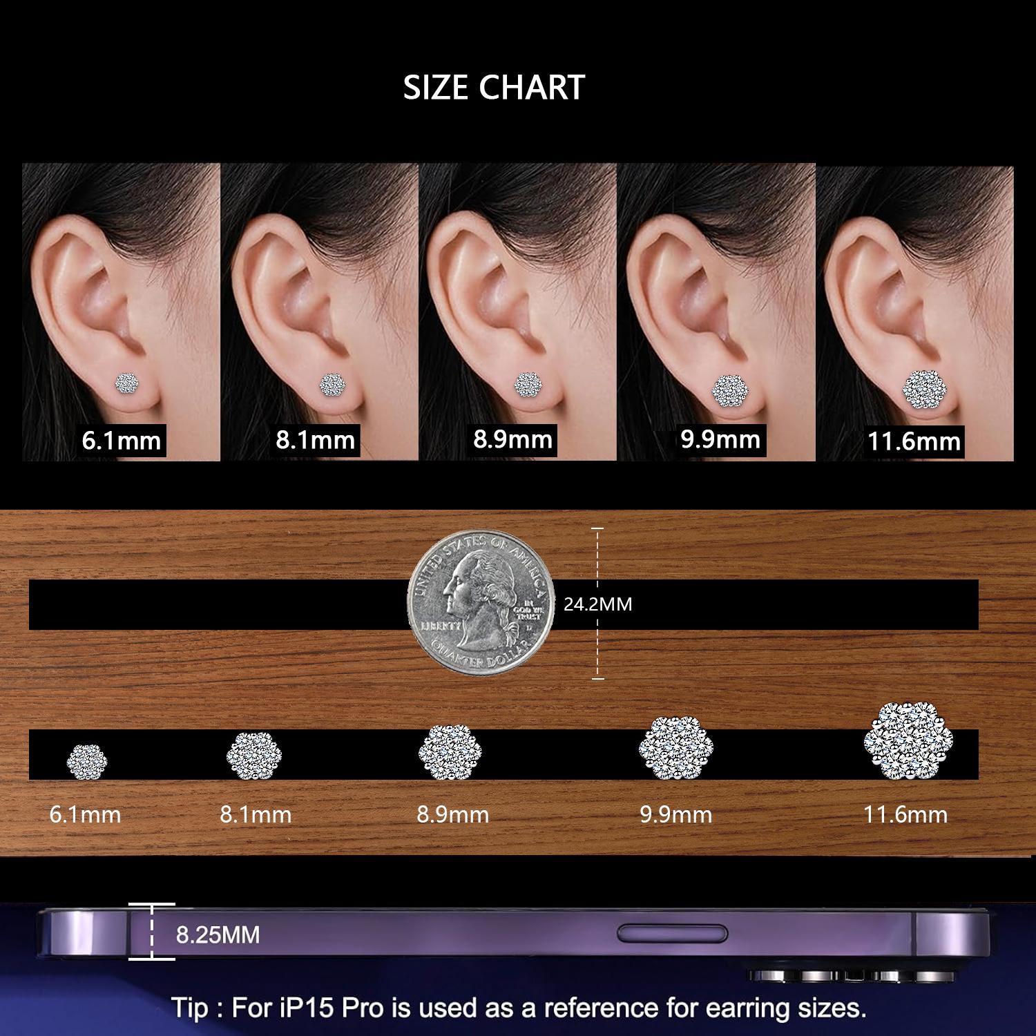 💎💎IcyBloom Floral Shine Stud Earrings 925S & VVS Moissanite