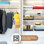 Closet Organizer with 10 Clips - Space Saving Hanging Closet Organizer