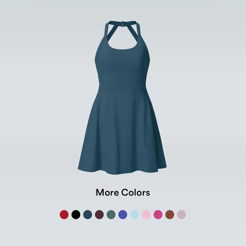✨✨Backless Sleeveless Criss Cross Active Spring Dresses for Women, Dresses with pockets for Yoga Workout Running, Women's Sports & Outdoor Clothing