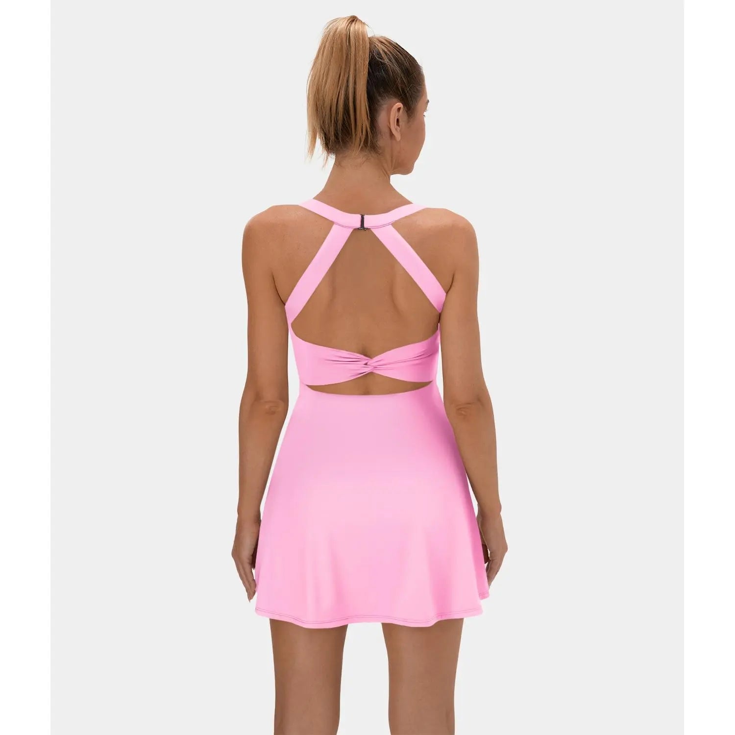 ✨✨Backless Sleeveless Criss Cross Active Spring Dresses for Women, Dresses with pockets for Yoga Workout Running, Women's Sports & Outdoor Clothing