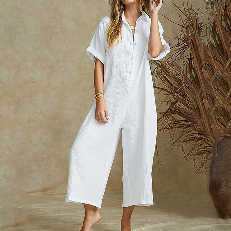 📦📦LAST DAY SAVE 49% ⏰Casual jumpsuit with short sleeves and wide legs for women
