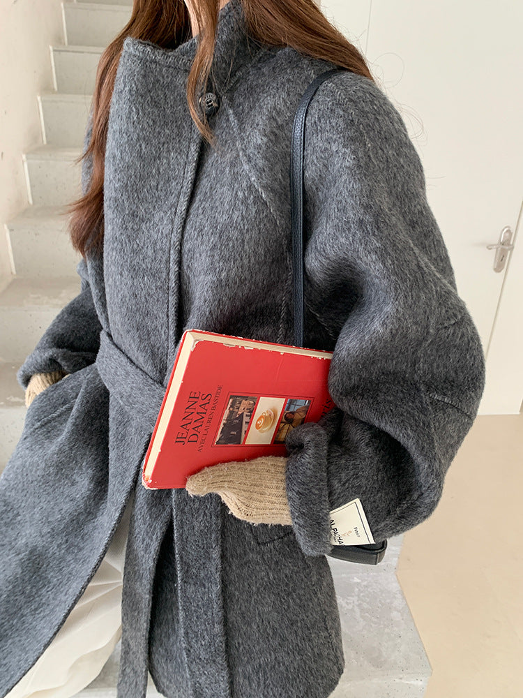 Yak Wool Double-Faced Wool Coat for Petite Women Winter Outerwear for Women Premium Korean-Style Wool Coat Wool Blend Outerwear for Women