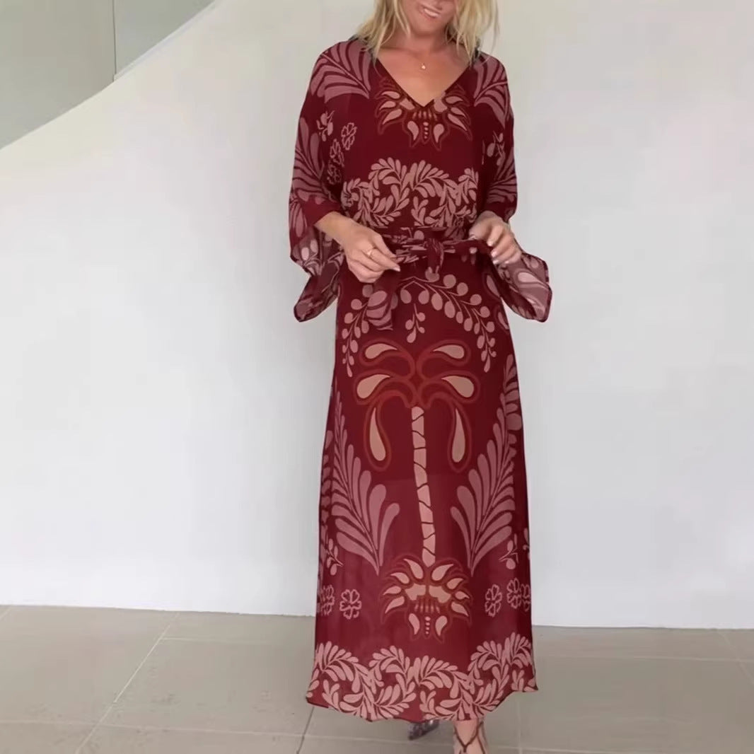 📦📦LAST DAY SAVE 49% ⏰ Women's Printed Beach Vacation Dress