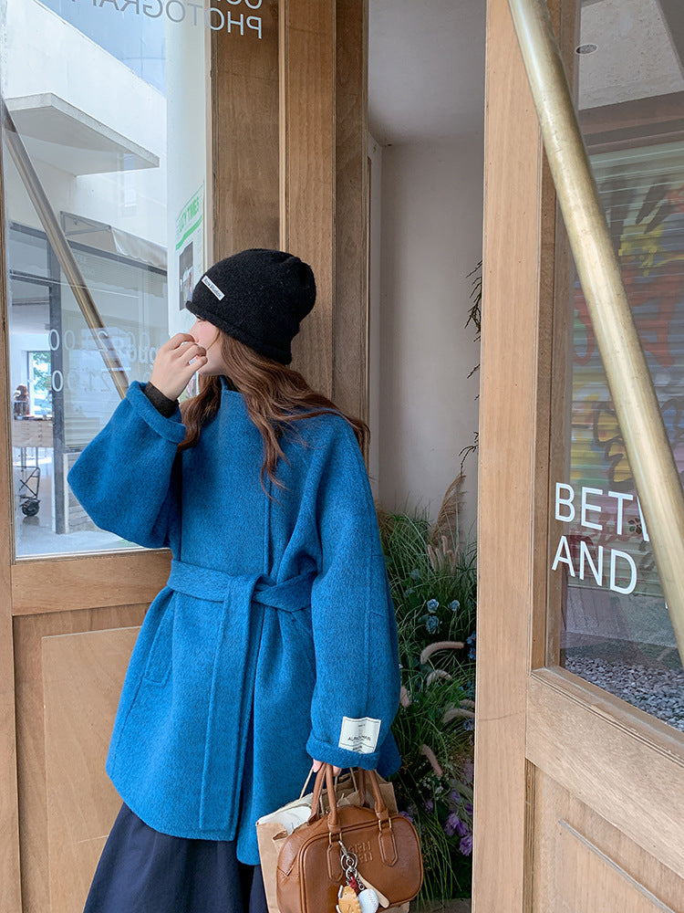 Yak Wool Double-Faced Wool Coat for Petite Women Winter Outerwear for Women Premium Korean-Style Wool Coat Wool Blend Outerwear for Women