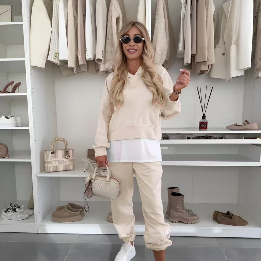 🎈🎈Women's Hooded Patchwork Casual Sweatshirt Suit