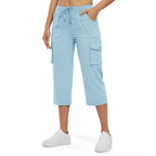 ✨✨Womens Lightweight Capris Hiking Pants 6 Pockets Quick Dry Cargo Outdoor Trip Loose Shorts COMFY  MOMS OVER 30