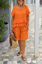 💝💝Fallon Top And Shorts Casual Suit