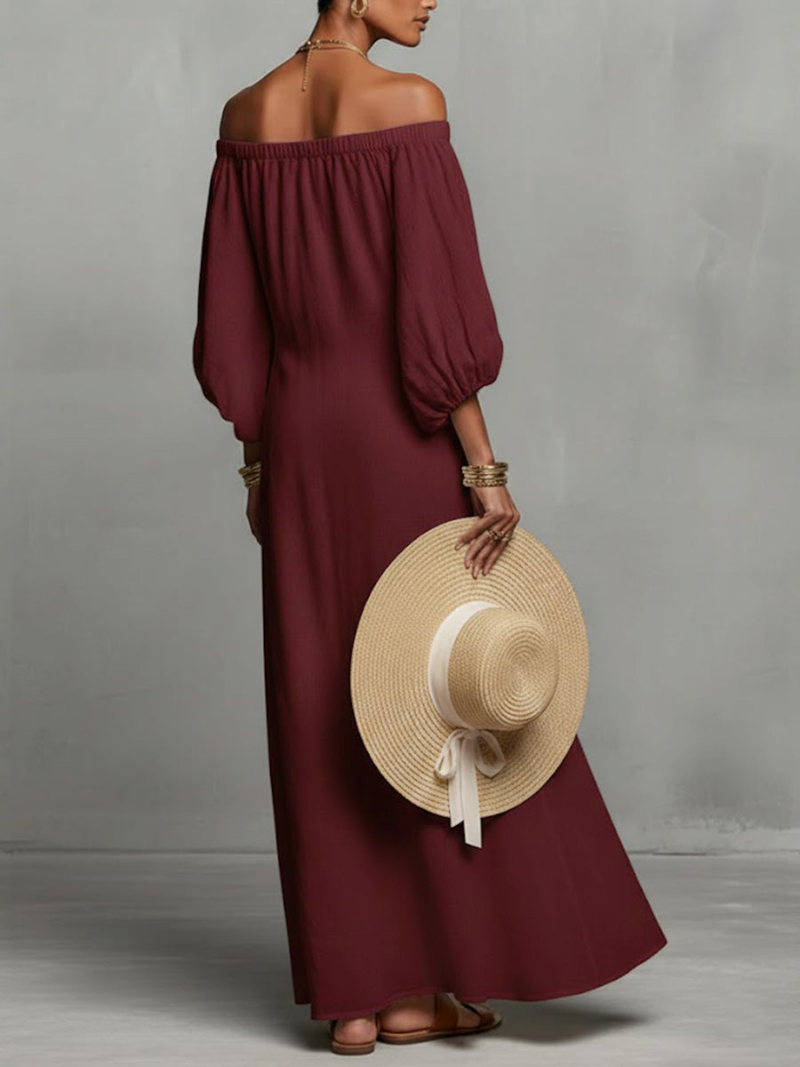 📦📦LAST DAY SAVE 49% ⏰Women's Round Neck Long Sleeve Casual Loose Linen Dress