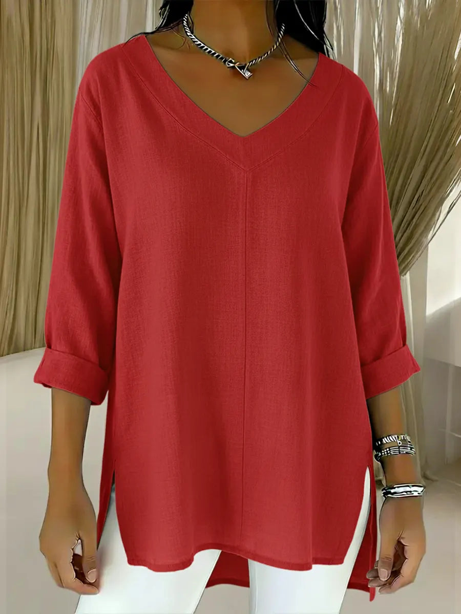 🌷🌷Women's Spring And Summer Casual V-neck Linen And Cotton Top