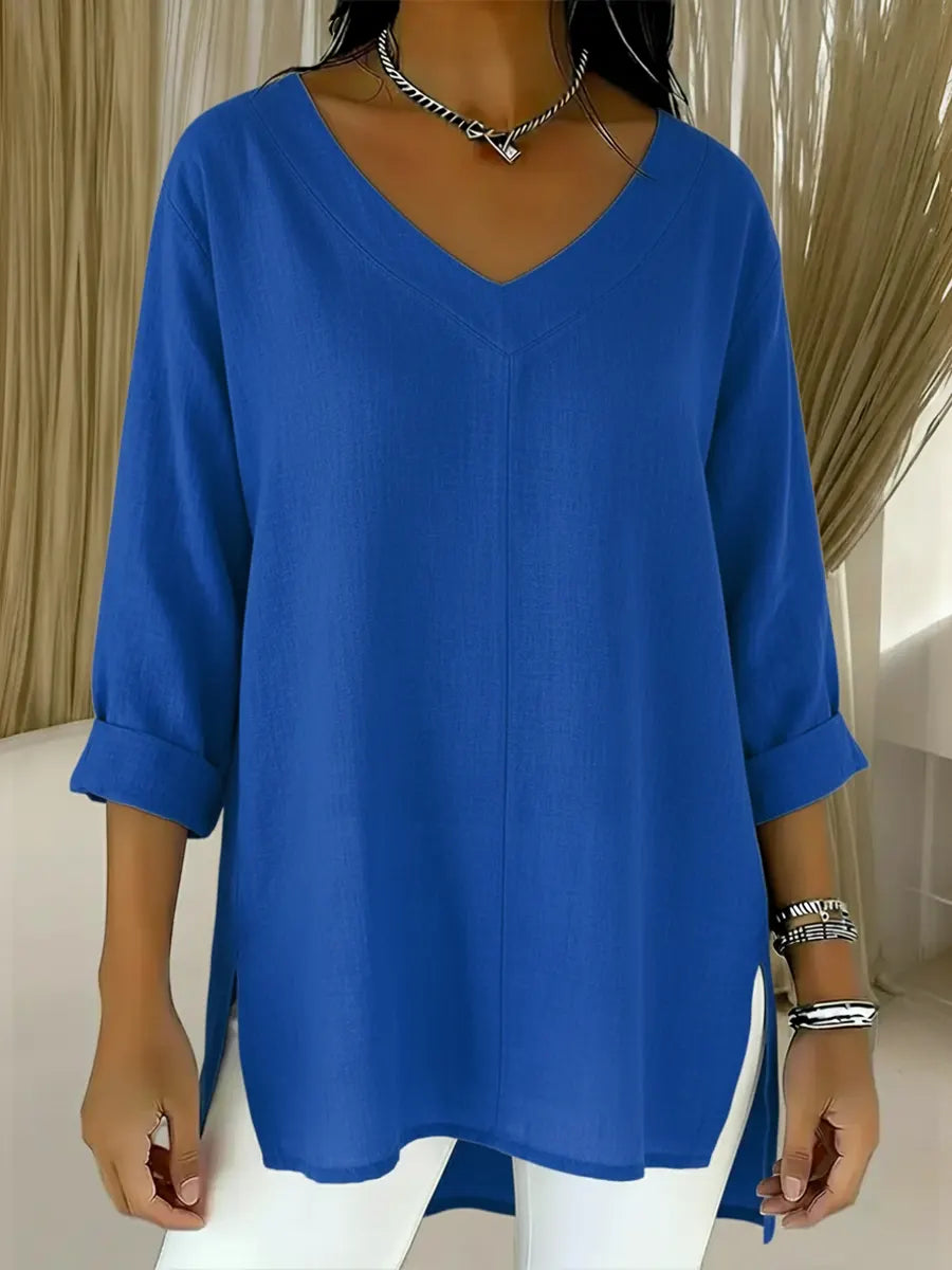 🌷🌷Women's Spring And Summer Casual V-neck Linen And Cotton Top