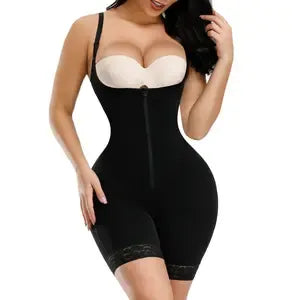 (Closeout sale) Shapewear Womens Butt Lifter Bodysuit Tummy Control Spaghetti Strap Hip Compression Black Minimalist Nylon Underwear with Buttons Fit Womenswear