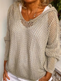 📦📦LAST DAY SAVE 49% ⏰Women's Casual Hooded Open-knit Sweater