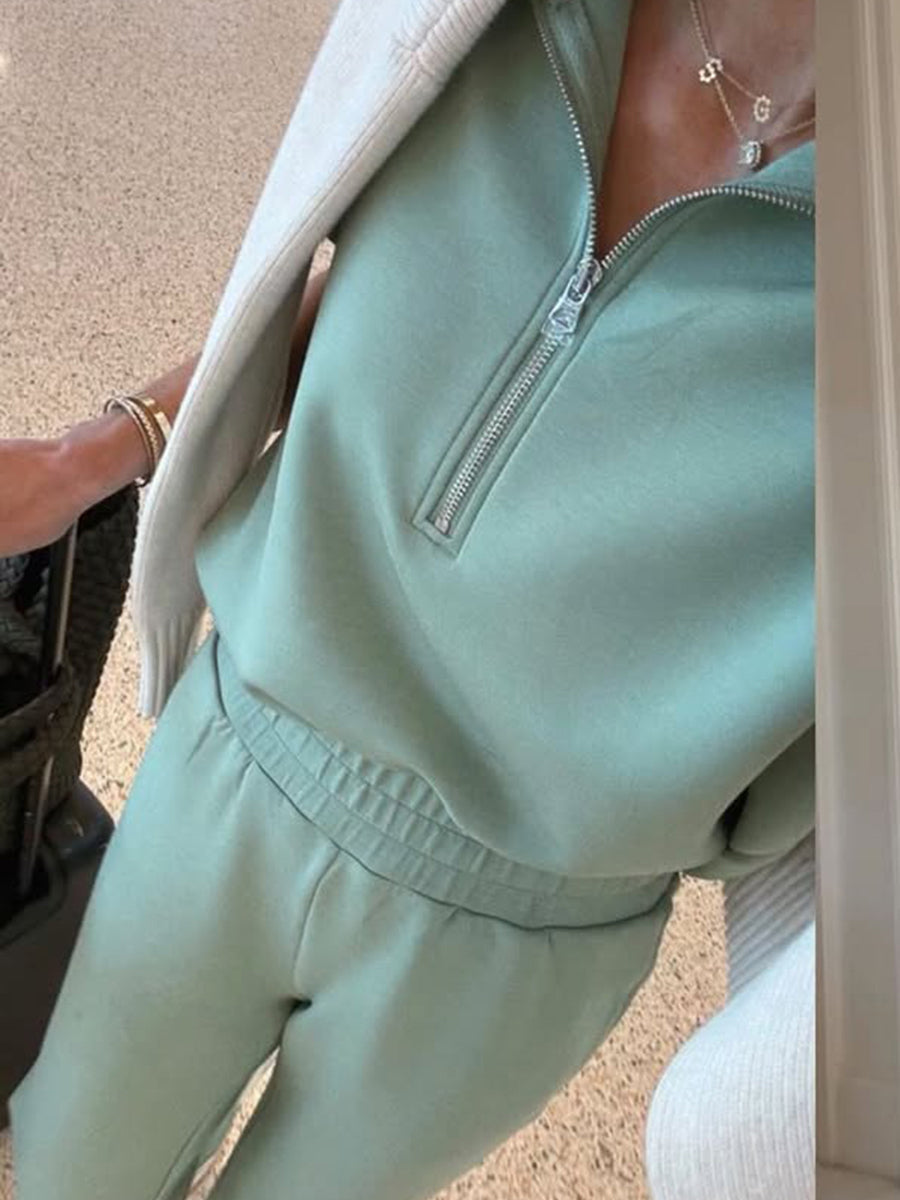 📦📦LAST DAY SAVE 49% ⏰Cozy Travel Stand-collar Zip Sweatshirt & Pants Two-piece Set