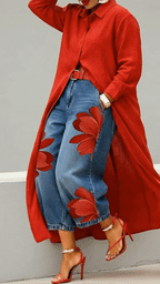 📦📦LAST DAY SAVE 49% ⏰Women Casual Cotton Linen Shirt Dress Long Sleeve Shirt Collar Slim Fit Red Midi Dress